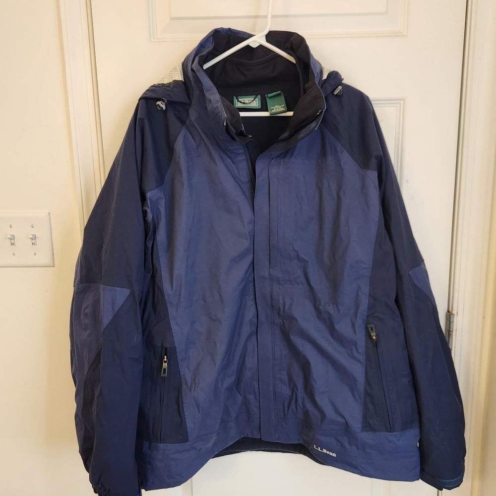 L. L. Bean Men's Windbreaker Polartec Outdoor‎ Hiking Jacket Blue Size XL K/PP